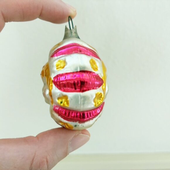 Vintage Cherub Angel Face Glass Figural Embossed Christmas Ornament Germany? - Picture 3 of 8